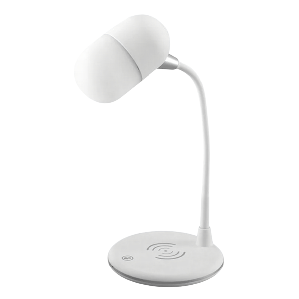 Настолна LED лампа 3 в 1 - Безжично зарядно 5W и Bluetooth високоговорител