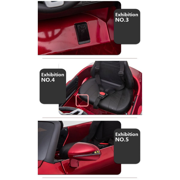 Розова акумулаторна кола Mercedes Benz CLS350 с кожена седалка 12V 9