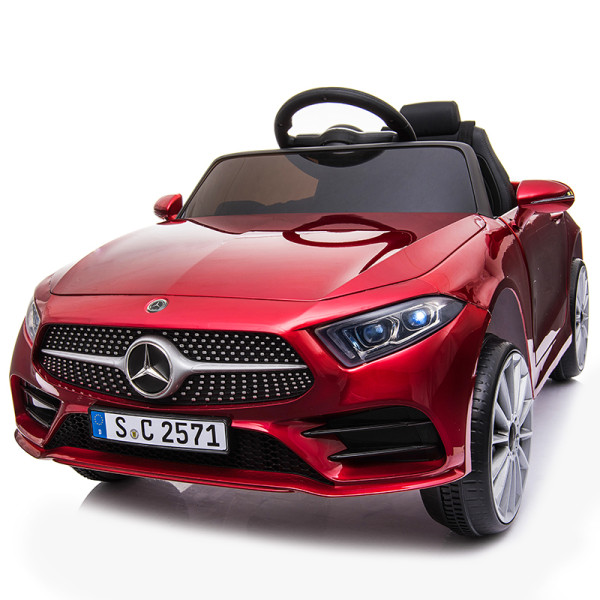 Червена акумулаторна кола Mercedes Benz CLS350 с кожена седалка 12V 5