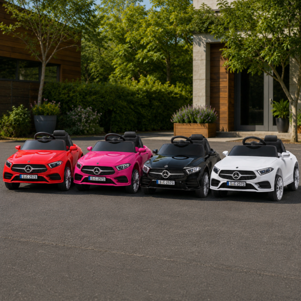 Червена акумулаторна кола Mercedes Benz CLS350 с кожена седалка 12V