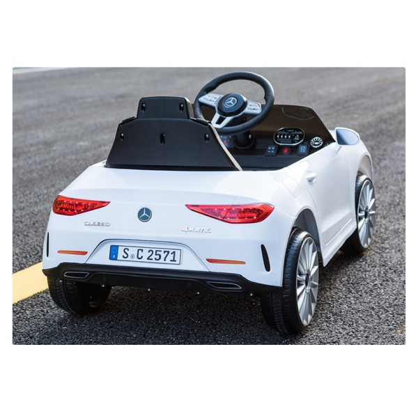Бяла акумулаторна кола Mercedes Benz CLS350 с кожена седалка 12V