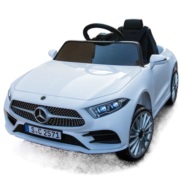 Бяла акумулаторна кола Mercedes Benz CLS350 с кожена седалка 12V 5