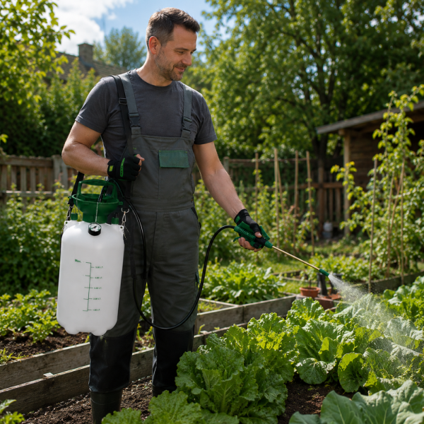 Пръскачка под налягане 5L Living & Garden – Месингов накрайник, манометър и презрамка за носене