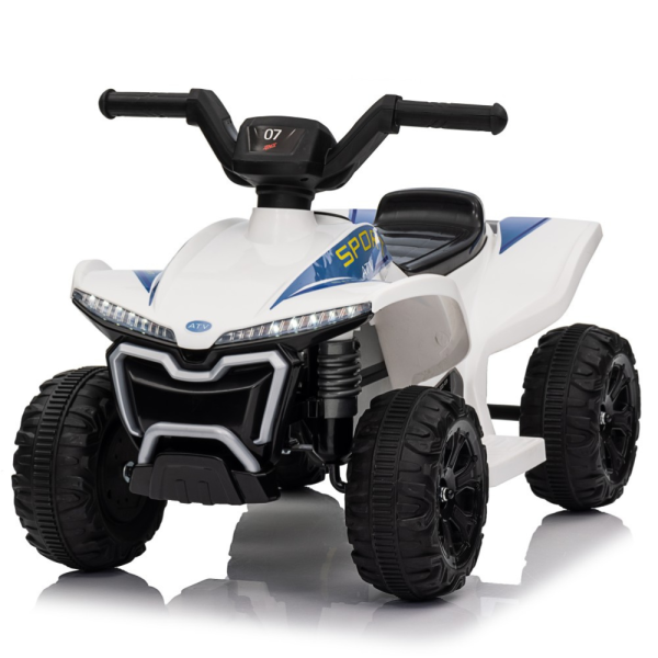 Детско акумулаторно ATV 6V 25W – Електрическо ATV с LED светлини за деца 1.5+ години, бяло 5