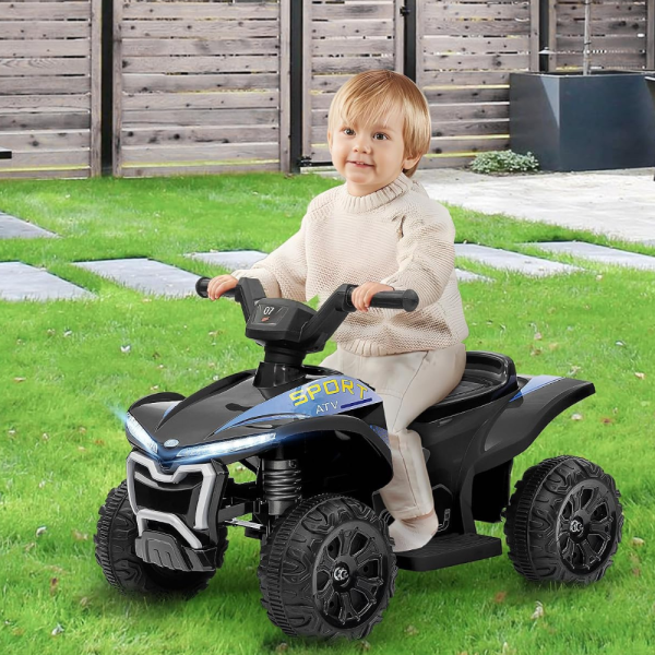 Детско акумулаторно ATV 6V 25W – Електрическо ATV с LED светлини за деца 1.5+ години, черно 4