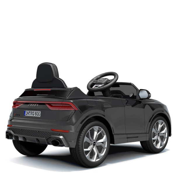 Детска акумулаторна кола Audi RS Q8 12V - Дистанционно управление, музика, LED светлини и амортисьори – черна 4