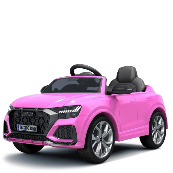 Детска акумулаторна кола Audi RS Q8 12V - Дистанционно управление, музика, LED светлини и амортисьори – розова 5