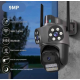 Тройна външна WiFi камера 9MP с аларма, 24 диода, iCSee, 3008 + подарък карта памет 64GB FS-23124 2