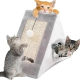 Къщичка за котки 4 в 1 - Драскалка, легло, играчка и уютно скривалище 39 x 45 x 14 cm 6