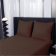 Спален комплект 4 части - 160x200 см с 2 калъфки, сатенени райета, микрофибър/памук, с цип, хипоалергенен - кафяв 5