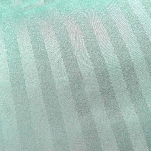 Спален комплект 4 части - 220x200 см с 2 калъфки, сатенени райета, микрофибър/памук, с цип, хипоалергенен - цвят мента 6