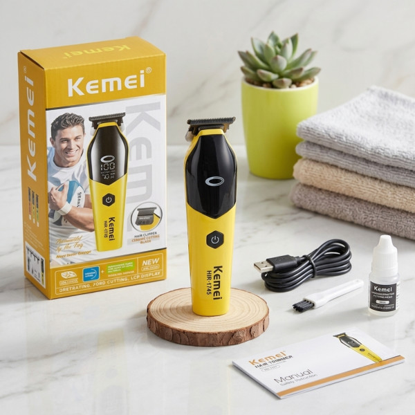 Професионален тример Kemei KM-1745 с LCD дисплей и USB зареждане