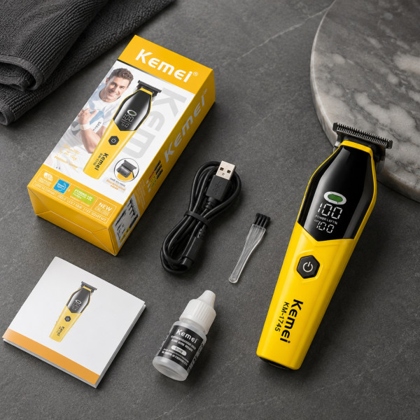 Професионален тример Kemei KM-1745 с LCD дисплей и USB зареждане