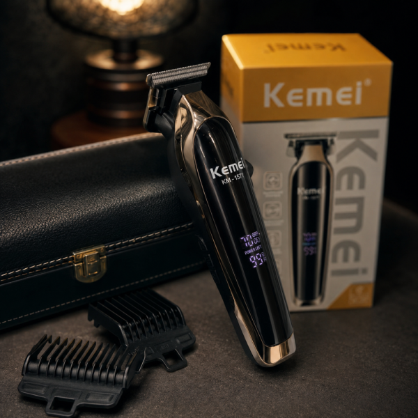 Професионална машинка Kemei KM-1571 - За коса и брада с LCD дисплей, USB Type-C, 7000 RPM и до 270 минути работа 2