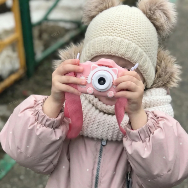 Детски цифров фотоапарат 1080P  – Идеалният подарък за малки фотографи - розов
