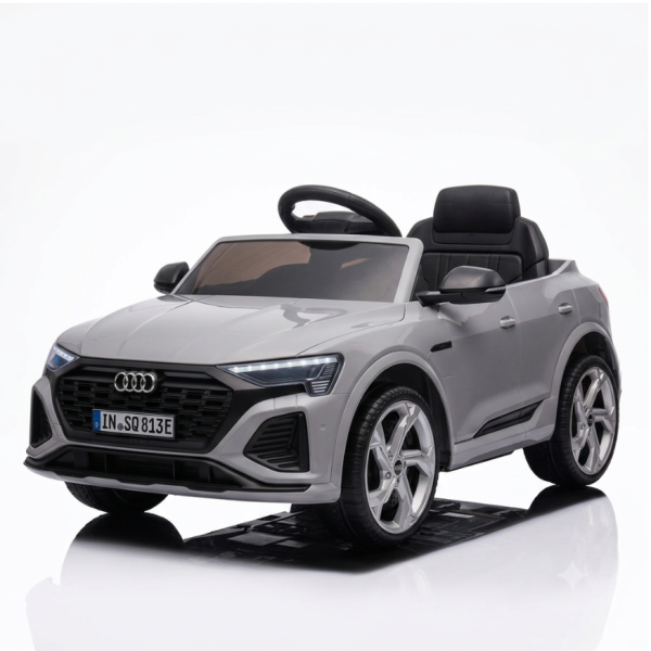 Детска акумулаторна кола Audi RS Q8 12V - Дистанционно управление, музика, LED светлини и амортисьори – сива