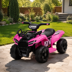 Детско акумулаторно ATV J320 6V – LED светлини, USB музика и офроуд приключения за деца 1.5–4 години, розово
