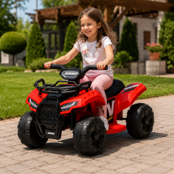 Детско акумулаторно ATV J320 6V – LED светлини, USB музика и офроуд приключения за деца 1.5–4 години, червено