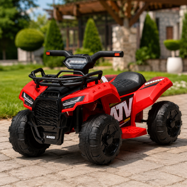 Детско акумулаторно ATV J320 6V – LED светлини, USB музика и офроуд приключения за деца 1.5–4 години, червено