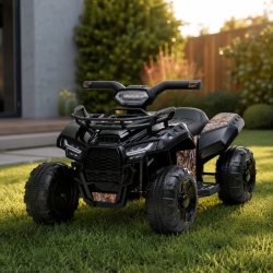 Детско акумулаторно ATV J320 6V – LED светлини, USB музика и офроуд приключения за деца 1.5–4 години, черно