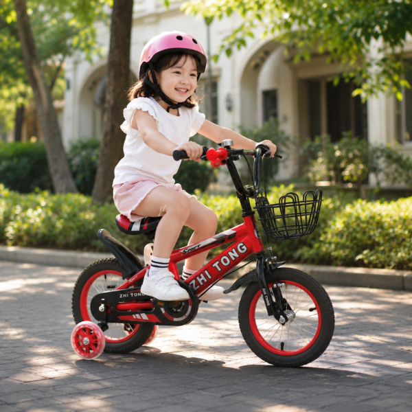 Детски велосипед с кош, помощни колела и два вида спирачки C BIKE1