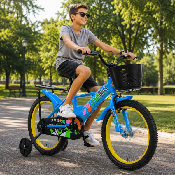 Детски велосипед Maibeki с кош в предната част C BIKE4 - син 18 инча