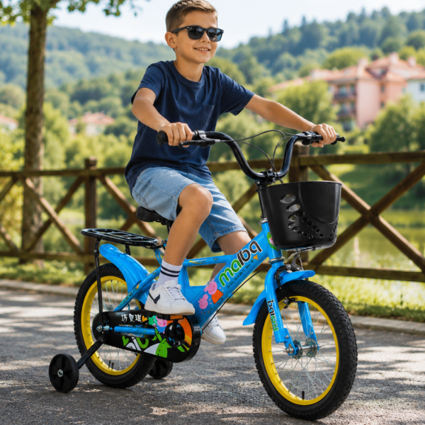 Детски велосипед Maibeki с кош в предната част C BIKE4 - син 16 инча