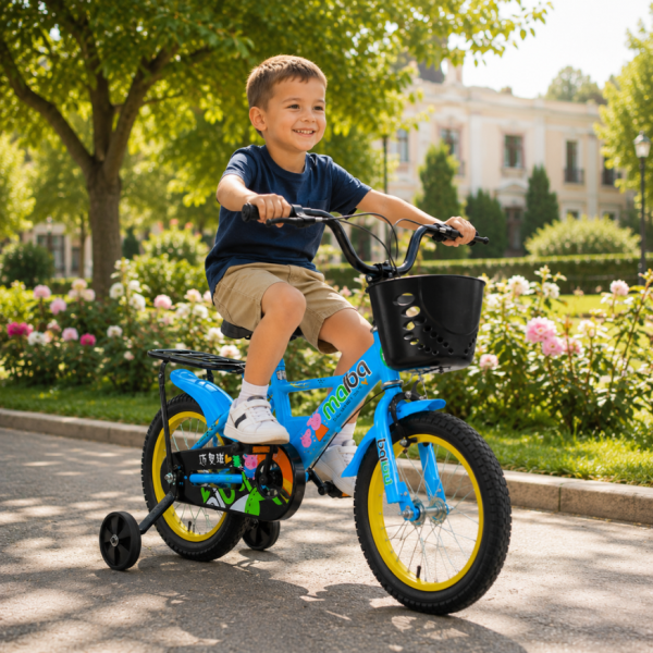 Детски велосипед Maibeki с кош в предната част C BIKE4 - син 14 инча