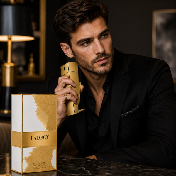 Луксозен мъжки парфюм Bad Boy, Eau de Toilette ,110 ml, с бергамот, черен пипер, кедър, тонка и какао