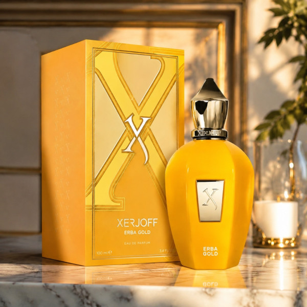 Унисекс парфюмна вода Xerjoff Erba Gold, EDP – Цитрусово-плодов аромат с лимон, бергамот, зелена ябълка, круша, ванилия и мускус