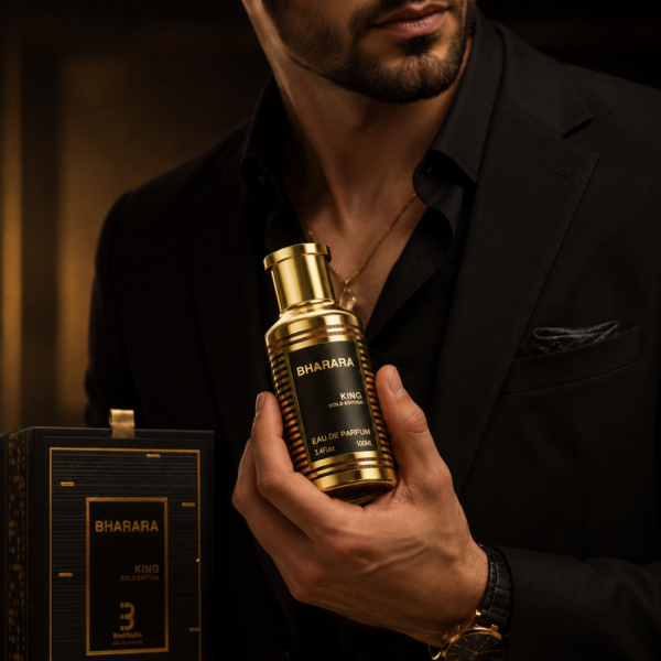 Bharara King Gold Edition Eau De Parfum 100 мл – Луксозен мъжки аромат с портокал, бергамот, червени плодове, ванилия и кехлибар 2