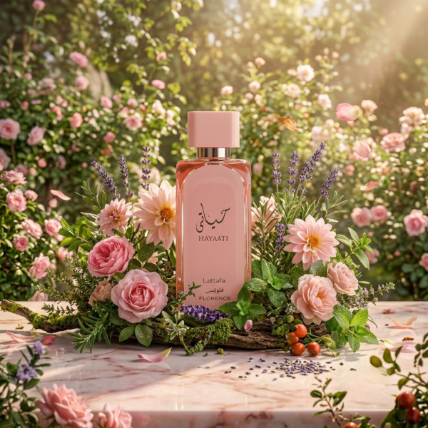 Lattafa Hayaati Florence EDP 100 мл – сладък плодовo-флорален аромат с нотки на ванилия и пралина