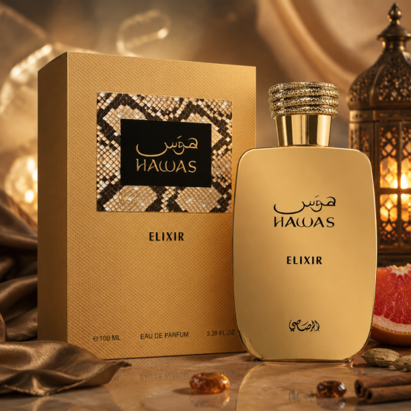 Rasasi Hawas Elixir EDP 100 ml – Интензивен аромат за него и нея с мента, ванилия и кехлибар 1