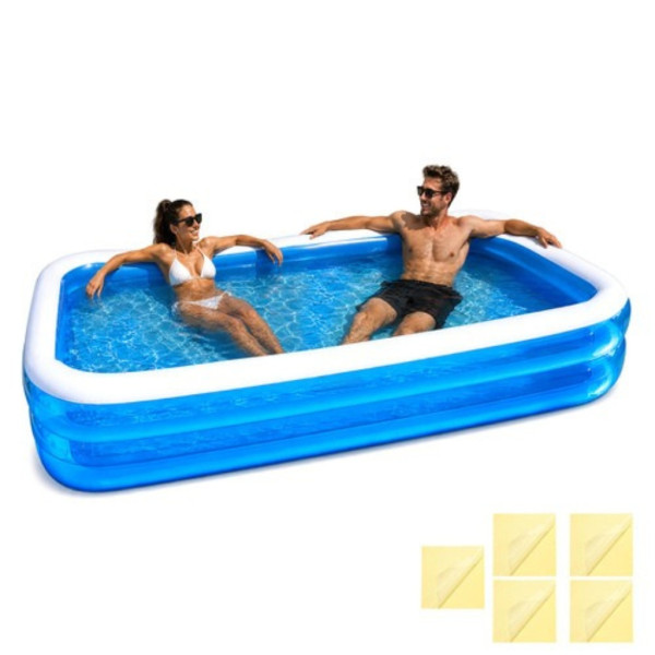 Надуваем градински басейн 262x175x50 см – голям семеен PVC басейн за деца и възрастни, 700 л 8