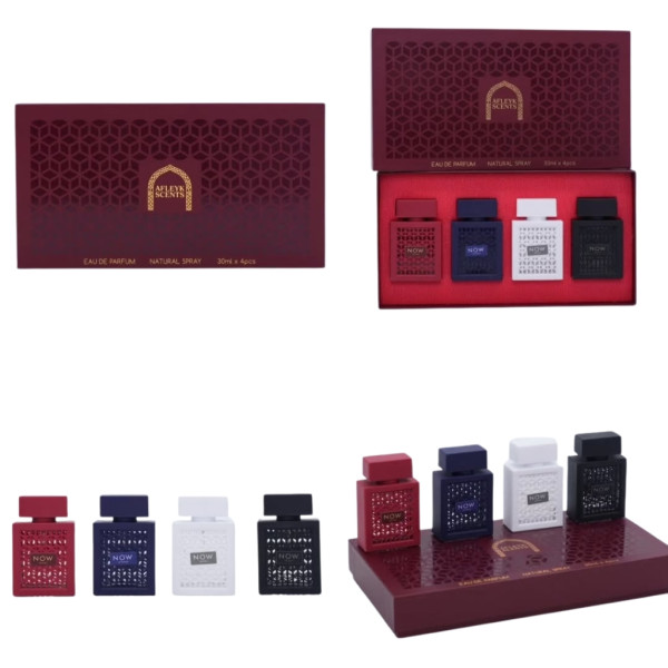 Луксозен комплект арабски парфюми Afleyk Scents Now 4x30 мл EDP – Унисекс аромати за него и нея в подаръчна кутия 5