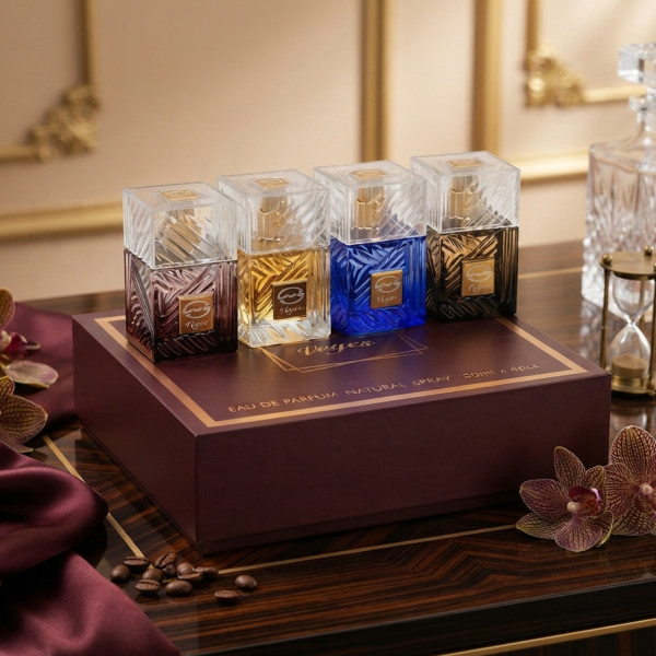 Подаръчен комплект Veyes 4x30 мл Eau de Parfum – луксозна колекция от аромати в елегантна кутия