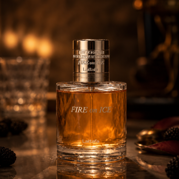 Lattafa Fire On Ice Eau de Parfum 100 мл – Завладяващ аромат за него и нея с къпина, канела, карамел и дървесна харизма