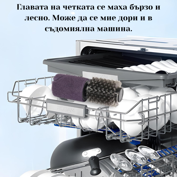 Мощна безжична електрическа четка за почистване на грил и барбекю – 3 скорости, 350 RPM, регулируема 180° глава, USB-C 6