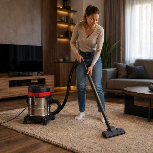 Прахосмукачка KraftRoyal 601-B20 за сухо и мокро почистване - 1200W, 20L, неръждаем резервоар, функция издухване 4