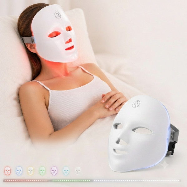 LED Маска за Светлинна Терапия с 7 Цвята – Подмладяване, Анти-Акне и Възстановяване на Кожата 5