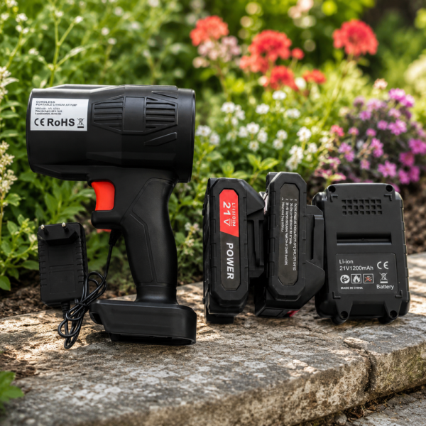 Безжична акумулаторна духалка за листа 21V, 300W – 2 батерии, 31 000 об./мин, 100 км/ч