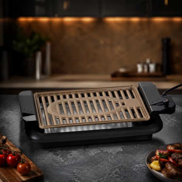 Бездимна електрическа скара Voltz OV51015P – 1200W мощност, незалепващо покритие и удобно готвене у дома