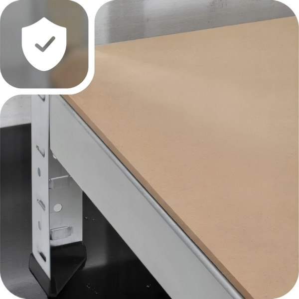 Метален стелаж 205x120x45 см, 5 рафта, до 1000 кг, безболтов, регулируеми рафтове – за гараж, склад, мазе и работилница