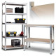 Метален стелаж 205x120x45 см, 5 рафта, до 1000 кг, безболтов, регулируеми рафтове – за гараж, склад, мазе и работилница 5