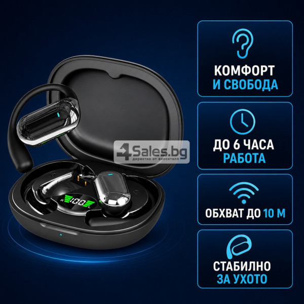 Безжични Bluetooth слушалки YYK-Q16S с дисплей и AI функции, черни 2