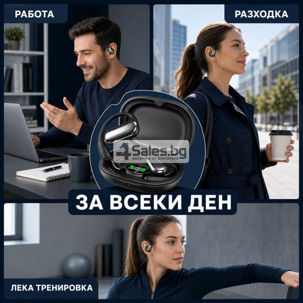 Безжични Bluetooth слушалки YYK-Q16S с дисплей и AI функции, черни 4