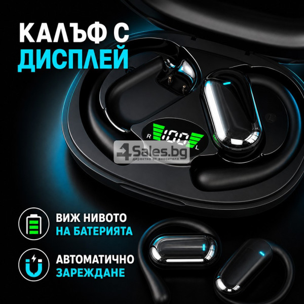 Безжични Bluetooth слушалки YYK-Q16S с дисплей и AI функции, черни 6