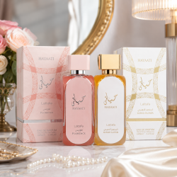 Комплект луксозни арабски парфюми за него и за нея Lattafa Hayaati Gold Elixir + Hayaati Florence EDP 100 мл