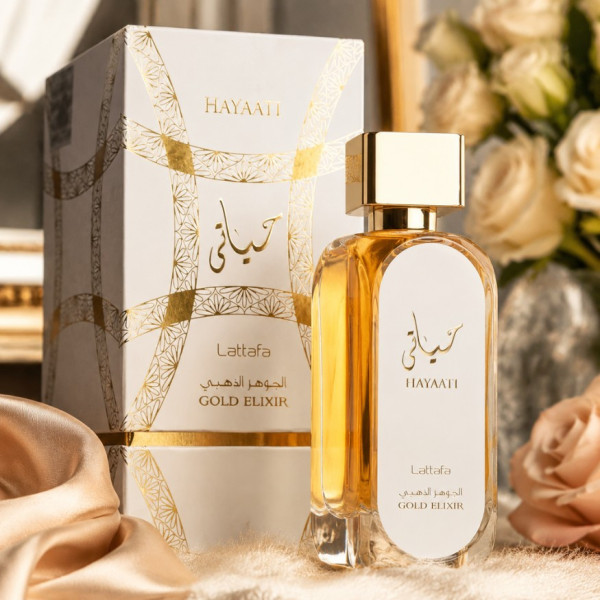 Комплект луксозни арабски парфюми за него и за нея Lattafa Hayaati Gold Elixir + Hayaati Florence EDP 100 мл