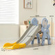 Детска пързалка с баскетболен кош за дома и градината 145 см – свободностояща, многоцветна 4